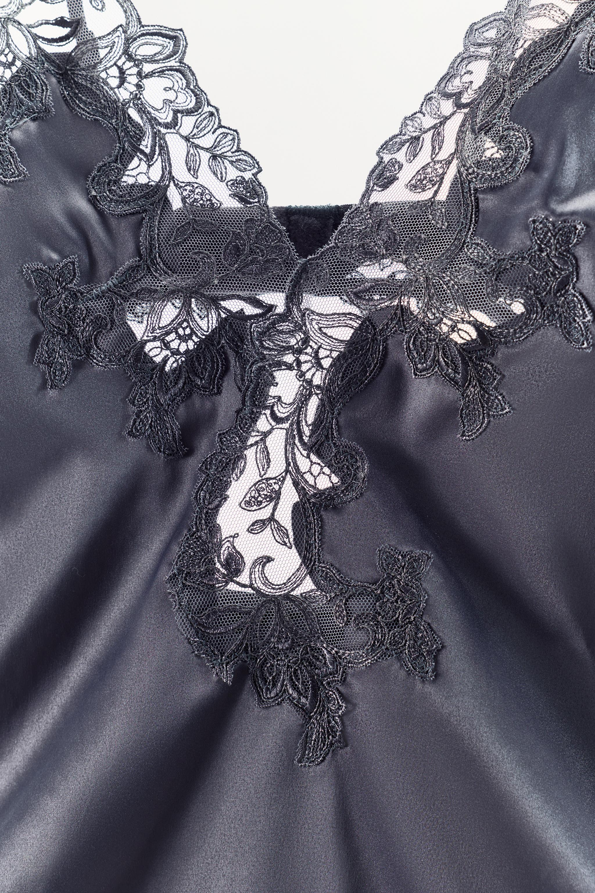 SATIN EFFECT LACE BODYSUIT